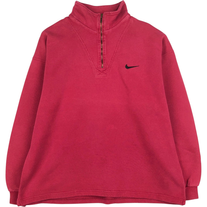 Vintage 90'S Nike half-zip sweatshirt, size M, men's cotton Red type red-purple Vintage Second Hand