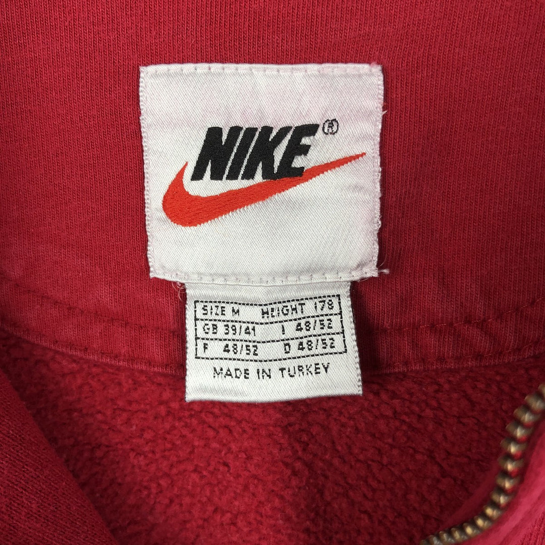 Vintage 90'S Nike half-zip sweatshirt, size M, men's cotton Red type red-purple Vintage Second Hand