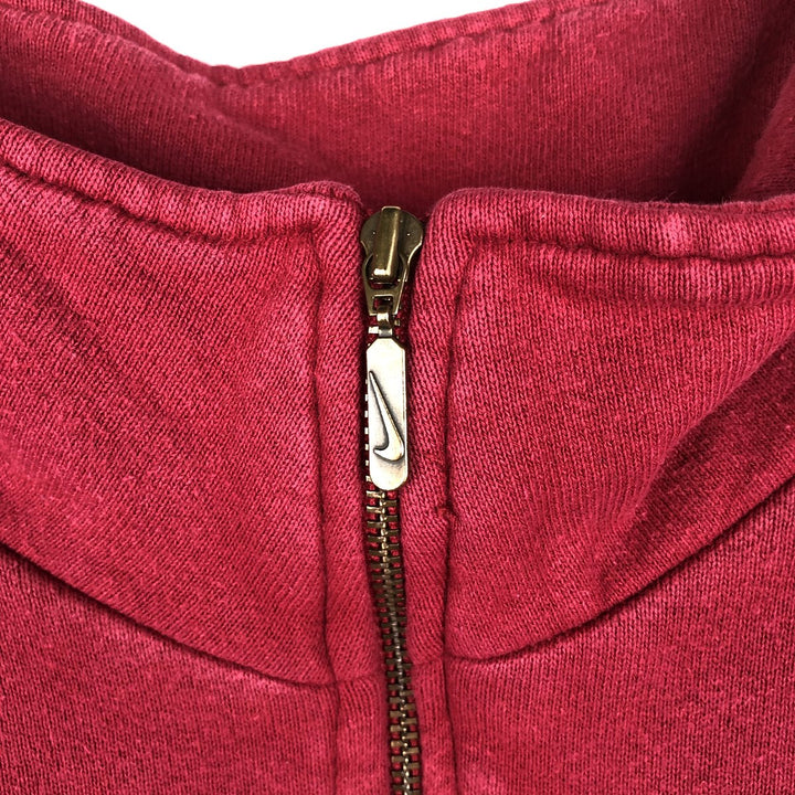 Vintage 90'S Nike half-zip sweatshirt, size M, men's cotton Red type red-purple Vintage Second Hand