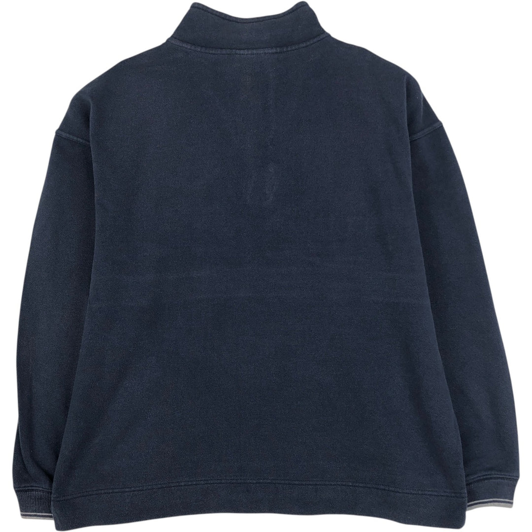 ~2000'S Reebok pique half-zip sweatshirt, men's size XS equivalent. cotton navy blue type Vintage Second Hand