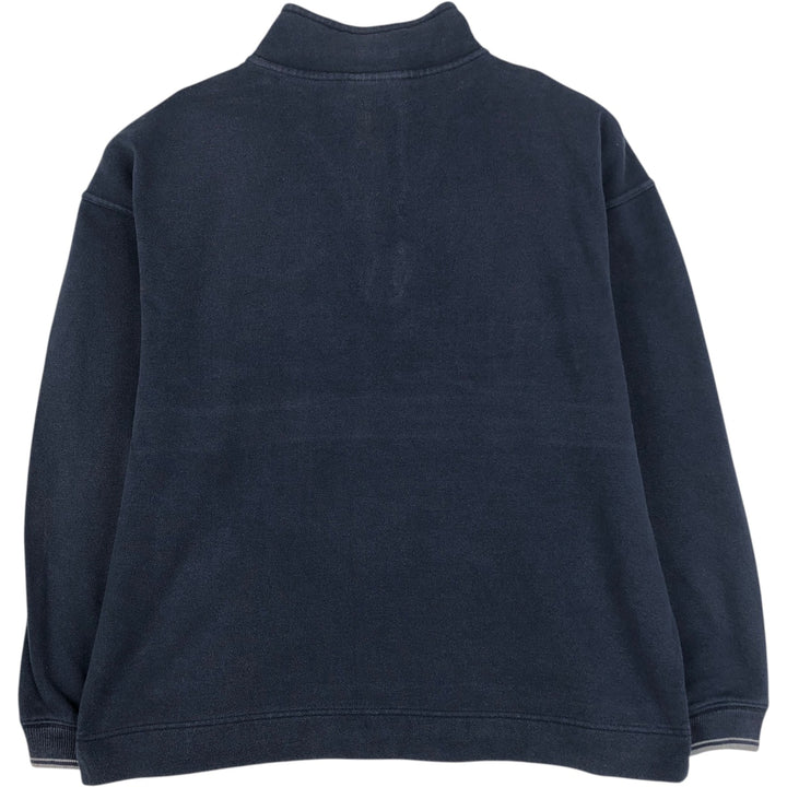 ~2000'S Reebok pique half-zip sweatshirt, men's size XS equivalent. cotton navy blue type Vintage Second Hand