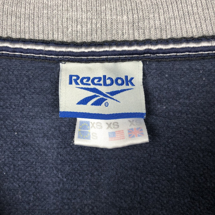 ~2000'S Reebok pique half-zip sweatshirt, men's size XS equivalent. cotton navy blue type Vintage Second Hand