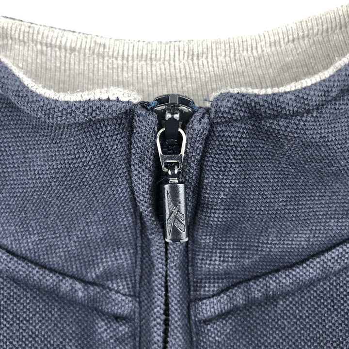 ~2000'S Reebok pique half-zip sweatshirt, men's size XS equivalent. cotton navy blue type Vintage Second Hand