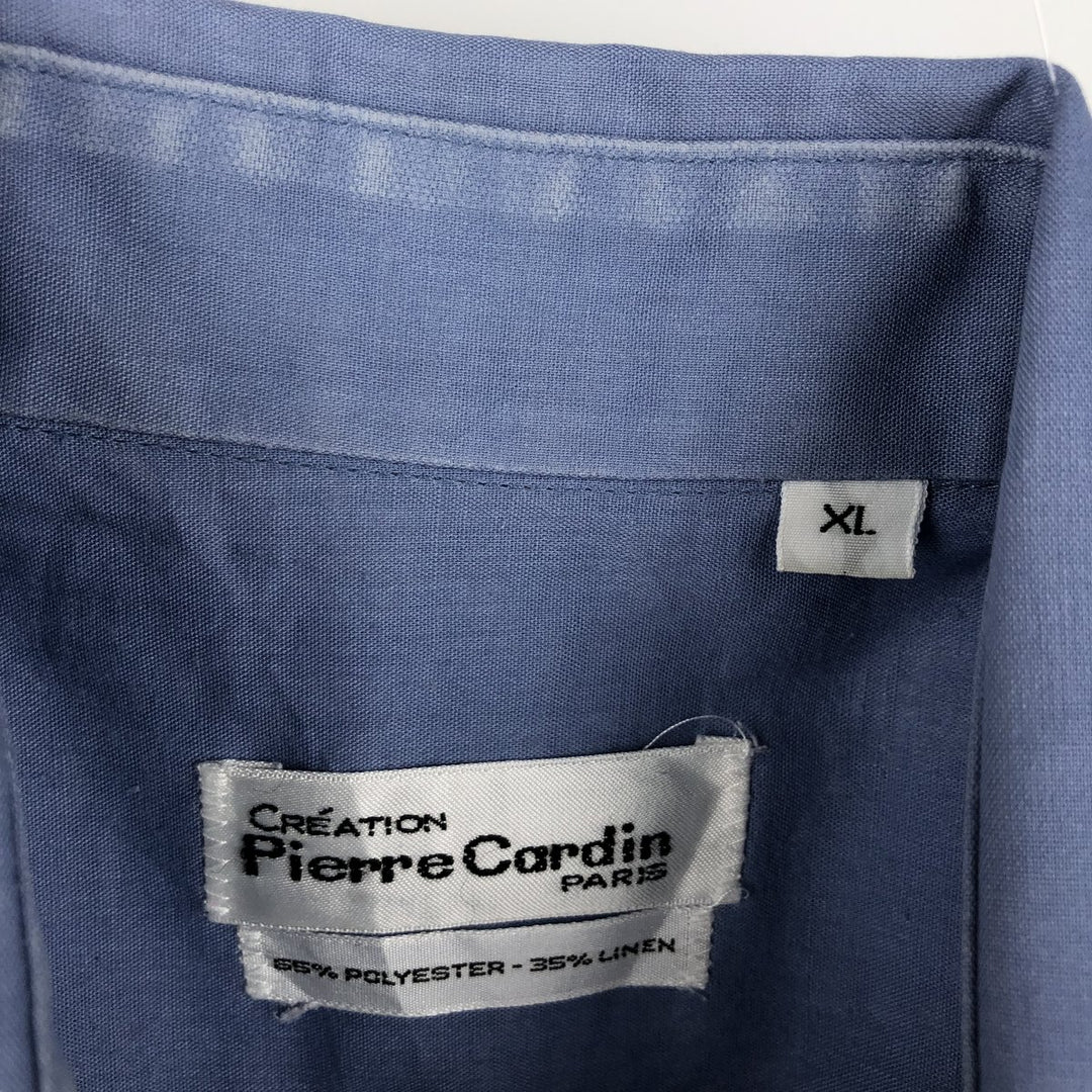 Pierre Cardin Short-Sleeve Mexican Shirt / Cuban Shirt / Men's Size XL (Equivalent) / Boxy Shirt polyester blue type Vintage Second Hand