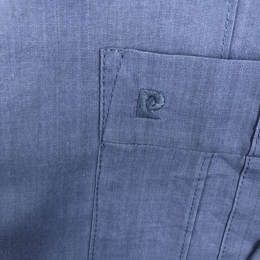 Pierre Cardin Short-Sleeve Mexican Shirt / Cuban Shirt / Men's Size XL (Equivalent) / Boxy Shirt polyester blue type Vintage Second Hand