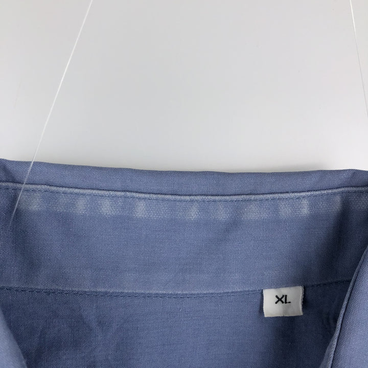 Pierre Cardin Short-Sleeve Mexican Shirt / Cuban Shirt / Men's Size XL (Equivalent) / Boxy Shirt polyester blue type Vintage Second Hand
