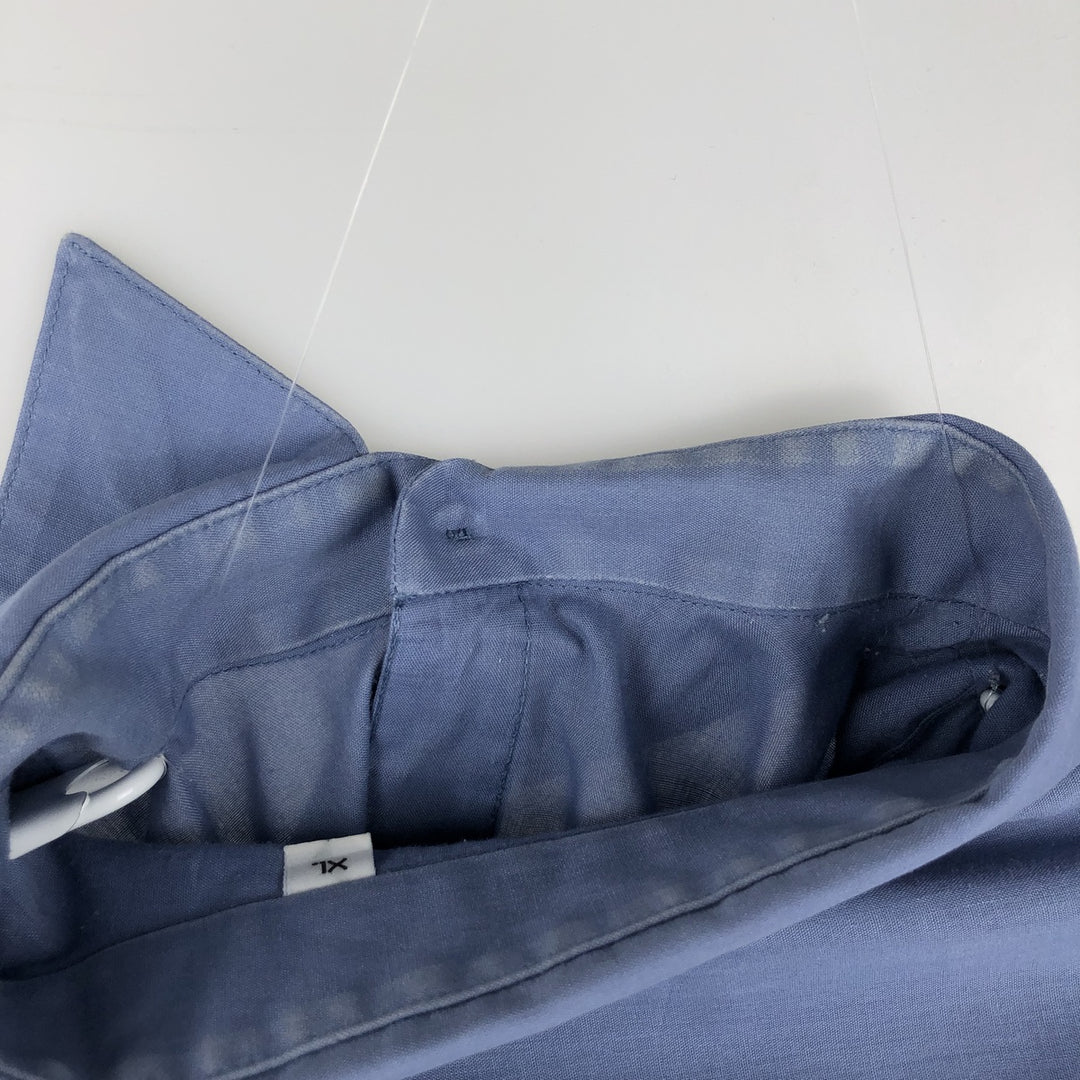 Pierre Cardin Short-Sleeve Mexican Shirt / Cuban Shirt / Men's Size XL (Equivalent) / Boxy Shirt polyester blue type Vintage Second Hand
