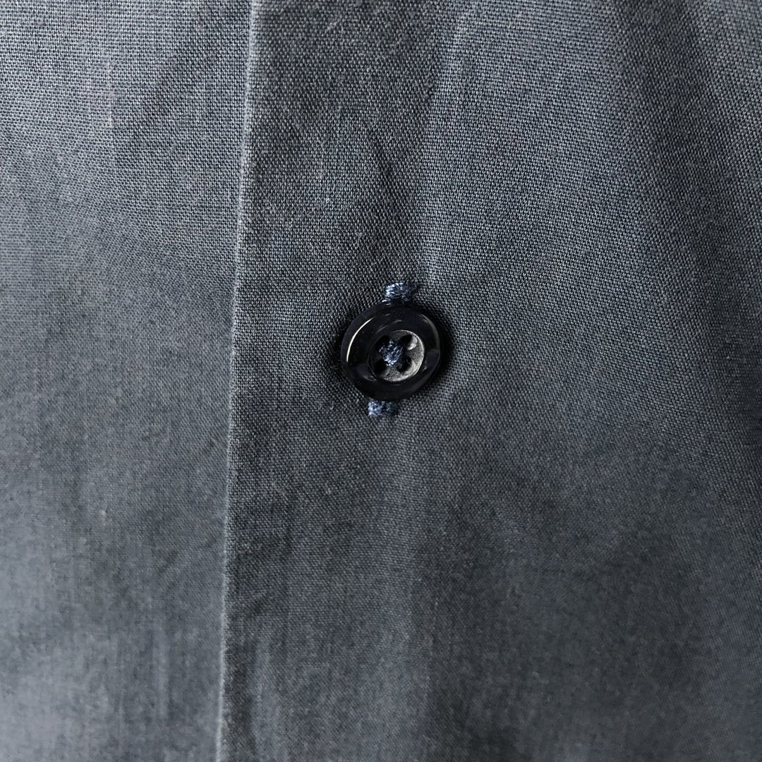 OMEGA fashion Short-sleeved open-collar Mexican shirt, Cuban shirt, boxy shirt, men's size XL. cotton navy blue type Vintage Second Hand