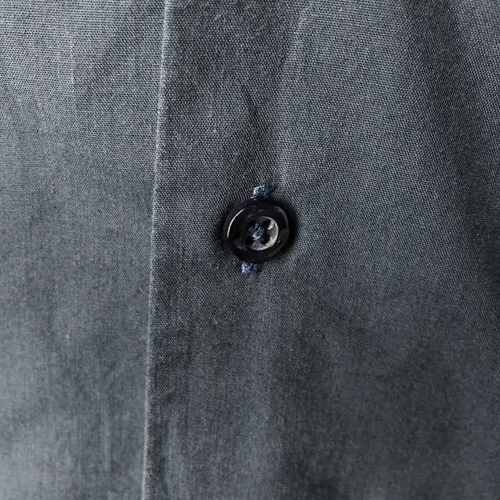 OMEGA fashion Short-sleeved open-collar Mexican shirt, Cuban shirt, boxy shirt, men's size XL. cotton navy blue type Vintage Second Hand