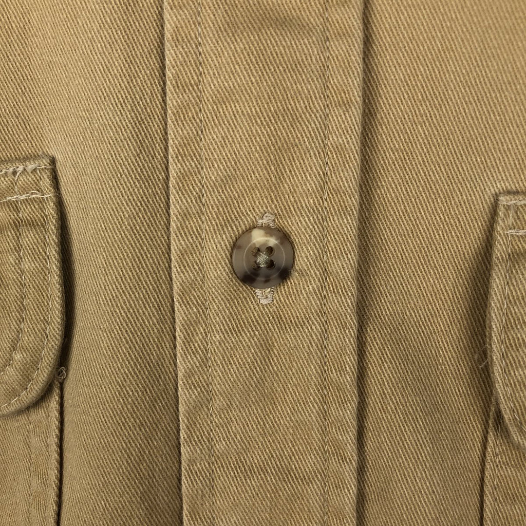 Carhartt button-down short-sleeve work shirt, made in the USA, men's size L equivalent. cotton Beige type Vintage Second Hand
