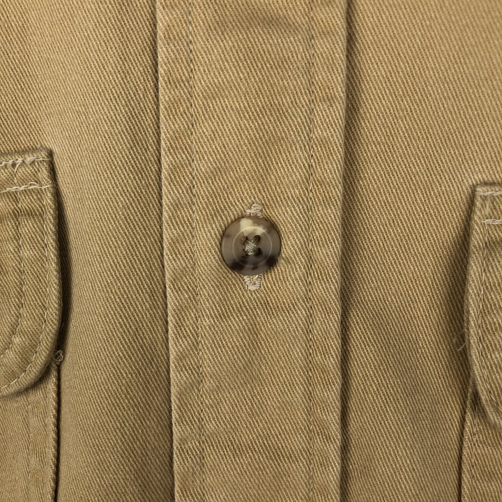 Carhartt button-down short-sleeve work shirt, made in the USA, men's size L equivalent. cotton Beige type Vintage Second Hand