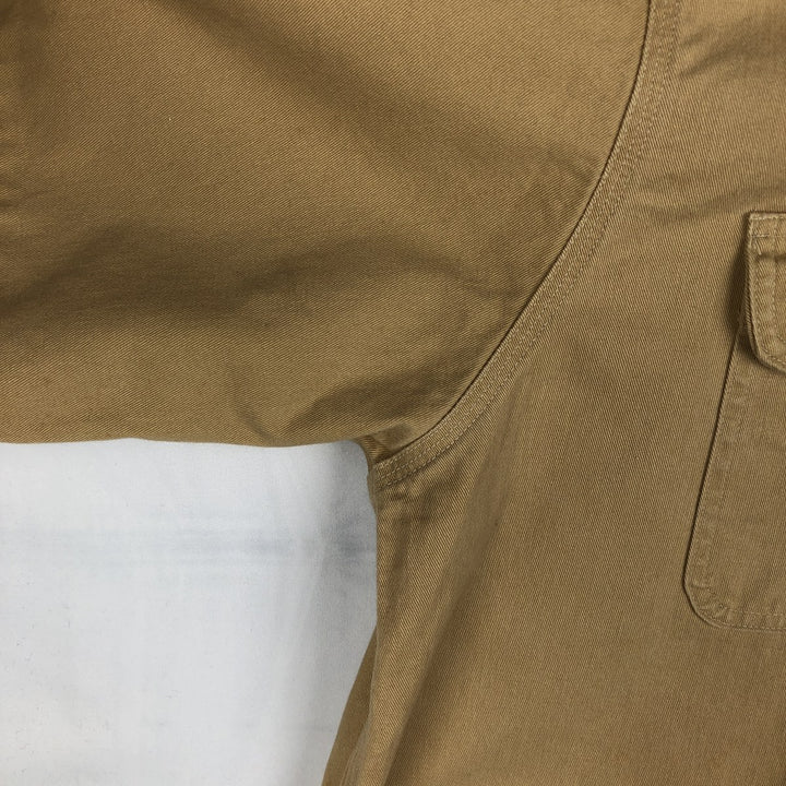 Carhartt button-down short-sleeve work shirt, made in the USA, men's size L equivalent. cotton Beige type Vintage Second Hand