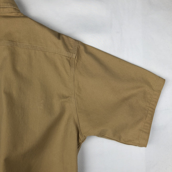Carhartt button-down short-sleeve work shirt, made in the USA, men's size L equivalent. cotton Beige type Vintage Second Hand