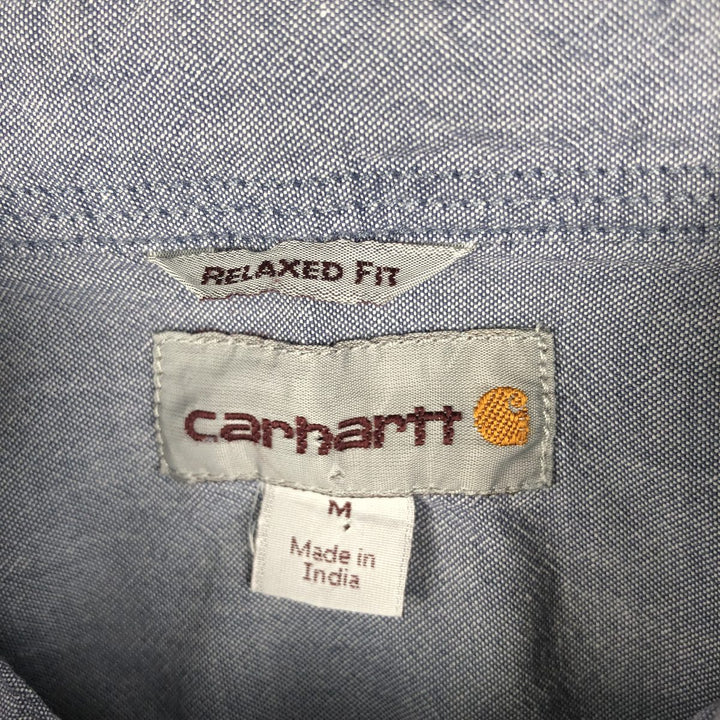Carhartt Relaxed Fit Short Sleeve Work Shirt, Men's Size Medium cotton navy blue type Vintage Second Hand