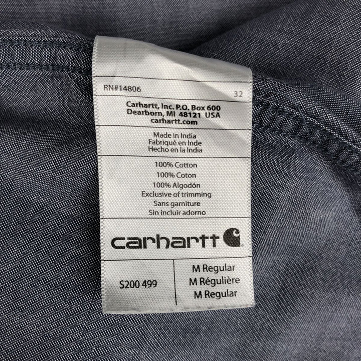 Carhartt Relaxed Fit Short Sleeve Work Shirt, Men's Size Medium cotton navy blue type Vintage Second Hand