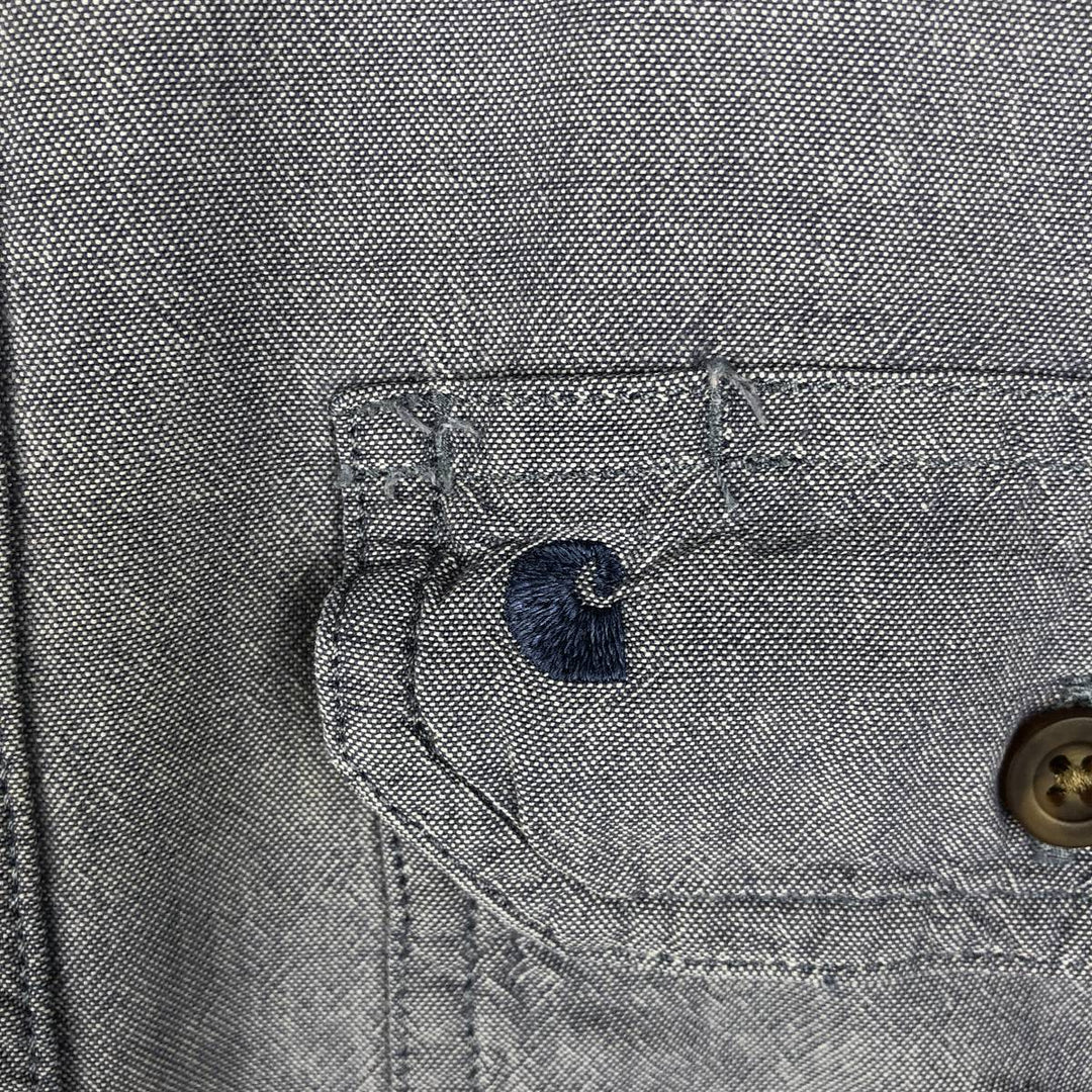 Carhartt Relaxed Fit Short Sleeve Work Shirt, Men's Size Medium cotton navy blue type Vintage Second Hand