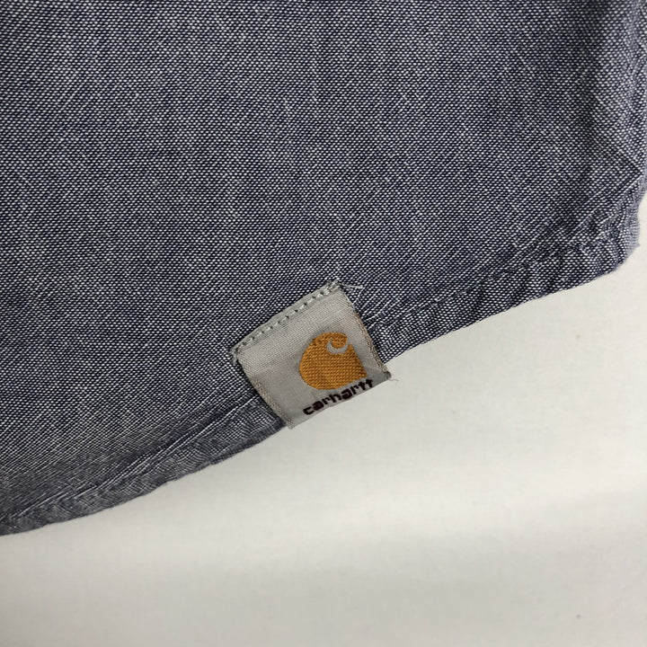 Carhartt Relaxed Fit Short Sleeve Work Shirt, Men's Size Medium cotton navy blue type Vintage Second Hand