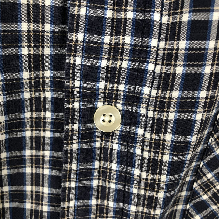 Carhartt Check Pattern Short Sleeve Work Shirt, Men's Size L cotton navy blue type Vintage Second Hand