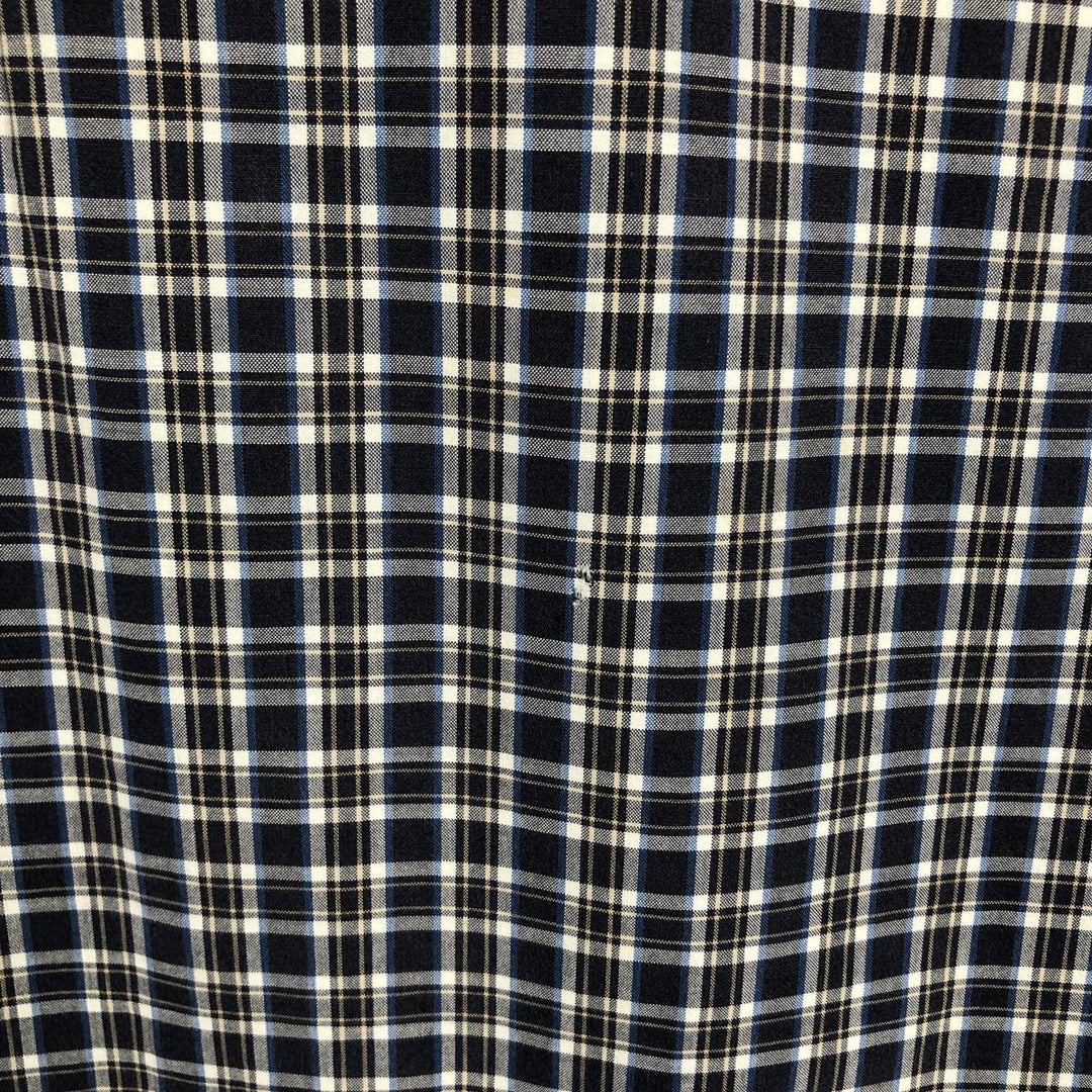 Carhartt Check Pattern Short Sleeve Work Shirt, Men's Size L cotton navy blue type Vintage Second Hand