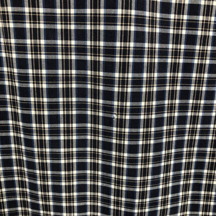 Carhartt Check Pattern Short Sleeve Work Shirt, Men's Size L cotton navy blue type Vintage Second Hand