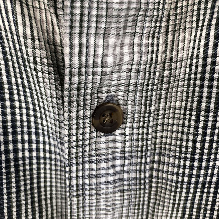 Carhartt RELAXED FIT Check Pattern Button-down Short Sleeve Work Shirt, Men's XL cotton navy blue type Vintage Second Hand