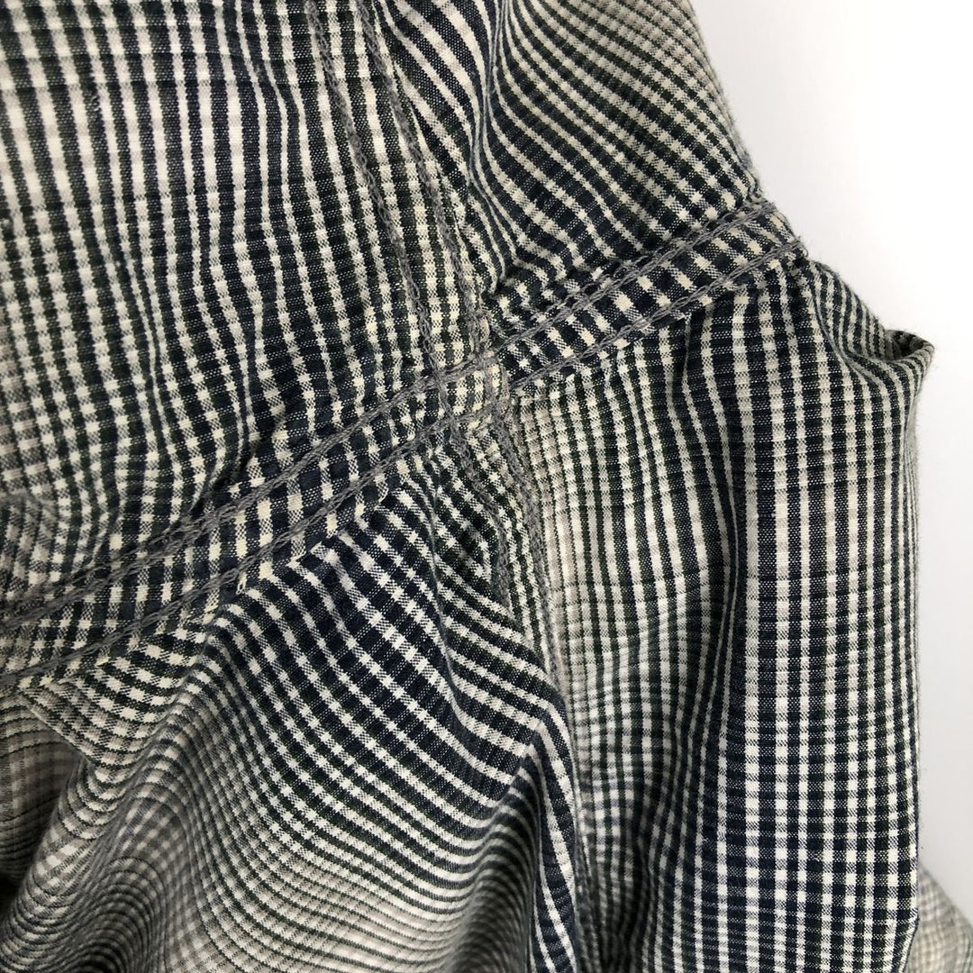 Carhartt RELAXED FIT Check Pattern Button-down Short Sleeve Work Shirt, Men's XL cotton navy blue type Vintage Second Hand