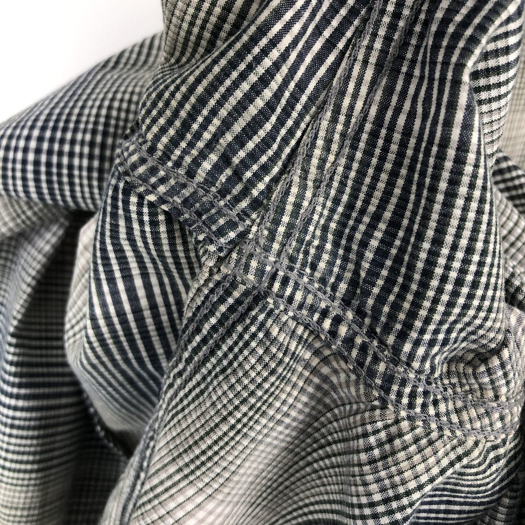 Carhartt RELAXED FIT Check Pattern Button-down Short Sleeve Work Shirt, Men's XL cotton navy blue type Vintage Second Hand