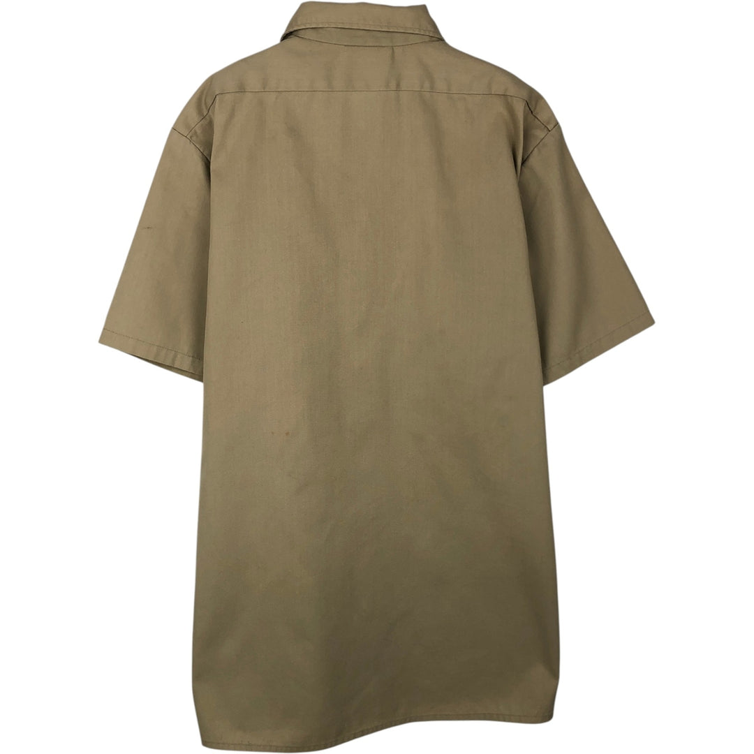 Dickies short-sleeved work shirt, made in the USA, men's size L. polyester Beige type Vintage Second Hand