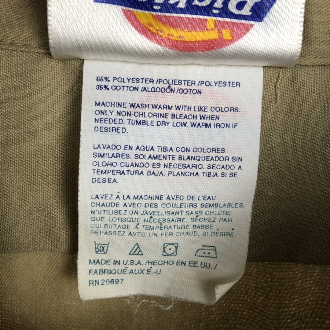 Dickies short-sleeved work shirt, made in the USA, men's size L. polyester Beige type Vintage Second Hand