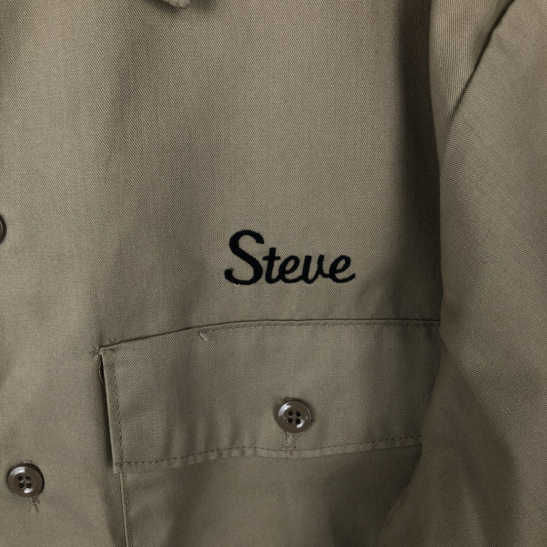 Dickies short-sleeved work shirt, made in the USA, men's size L. polyester Beige type Vintage Second Hand