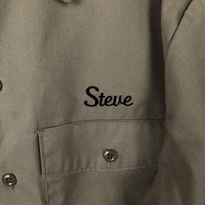 Dickies short-sleeved work shirt, made in the USA, men's size L. polyester Beige type Vintage Second Hand