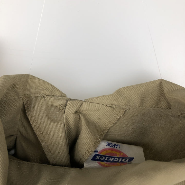 Dickies short-sleeved work shirt, made in the USA, men's size L. polyester Beige type Vintage Second Hand