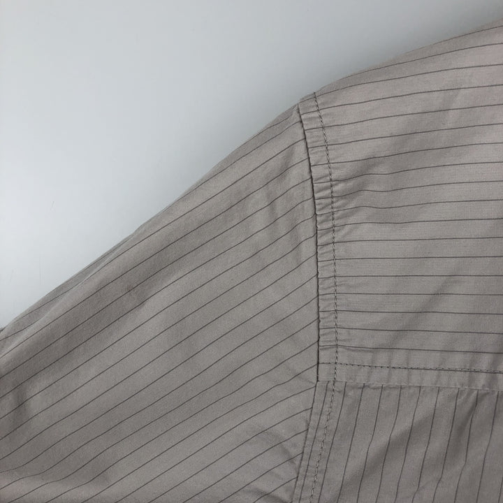 Harley-Davidson Hidden Button-Down Stripe Pattern Eagle Pattern Short-Sleeve Work Shirt Box Shirt Men's Size M (approx.) cotton Khaki type beige Vintage Second Hand