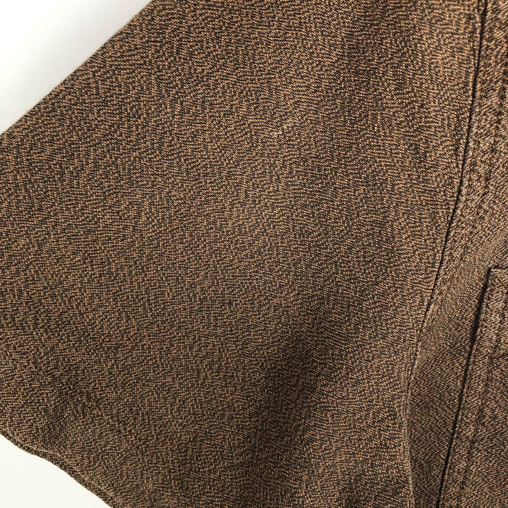Harley-Davidson Skull Pattern Hidden Button-Down Short-Sleeve Work Shirt (Men's Size L) cotton brown type Vintage Second Hand