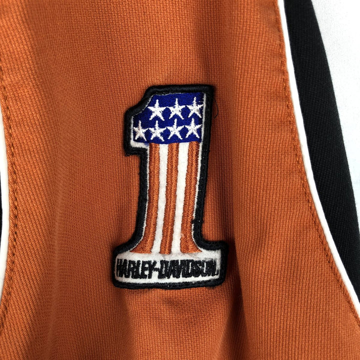 Harley-Davidson Stars and Stripes Pattern Back Logo Open Collar Short Sleeve Work Shirt Box Shirt Men's XXL Equivalent unclear black type Vintage Second Hand