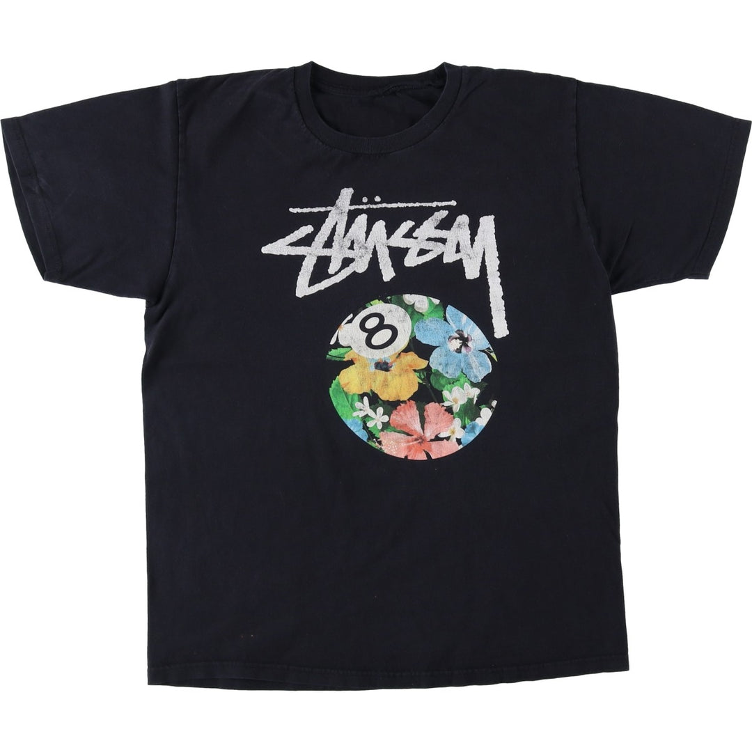 STUSSY surf skate T-shirt, size M for men unclear black type Vintage Second Hand