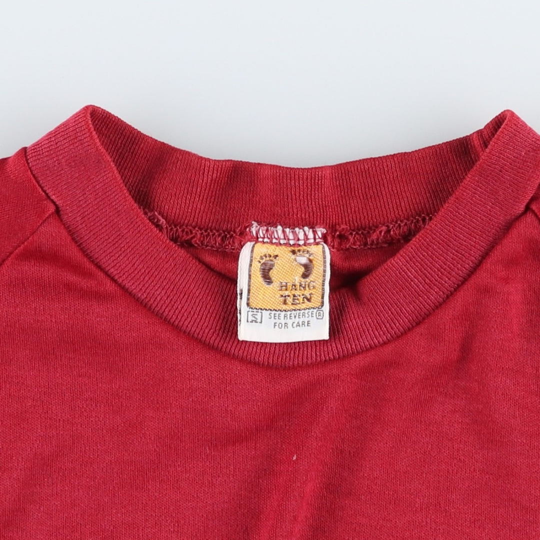 70s-era Hang Ten surf/skate t-shirt, men's size S (approx.), vintage. unclear wine-red Vintage Second Hand