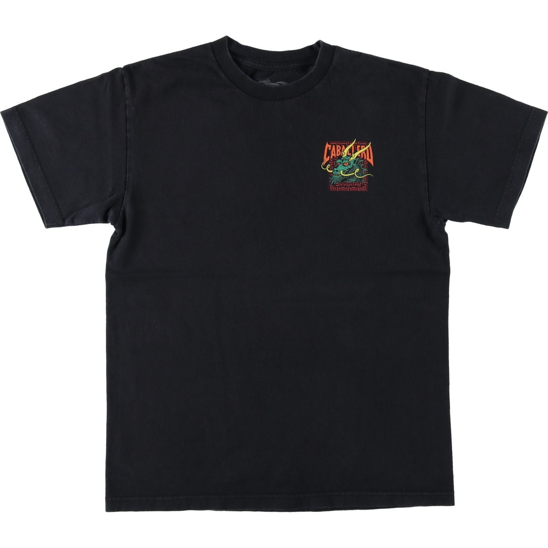 Powell Peralta Dragon Pattern Surf Skate T-Shirt, Men's Size M (approx.) cotton black type Vintage Second Hand