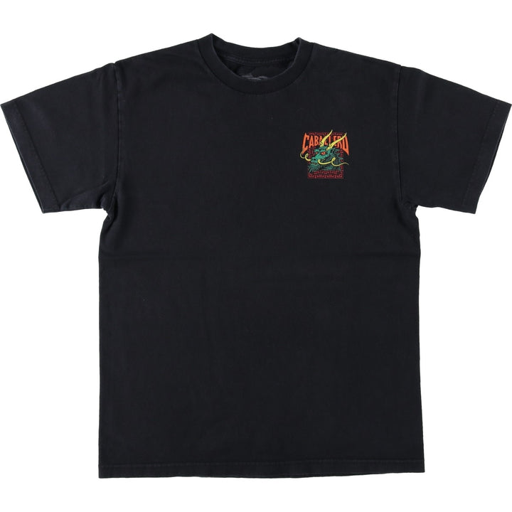 Powell Peralta Dragon Pattern Surf Skate T-Shirt, Men's Size M (approx.) cotton black type Vintage Second Hand