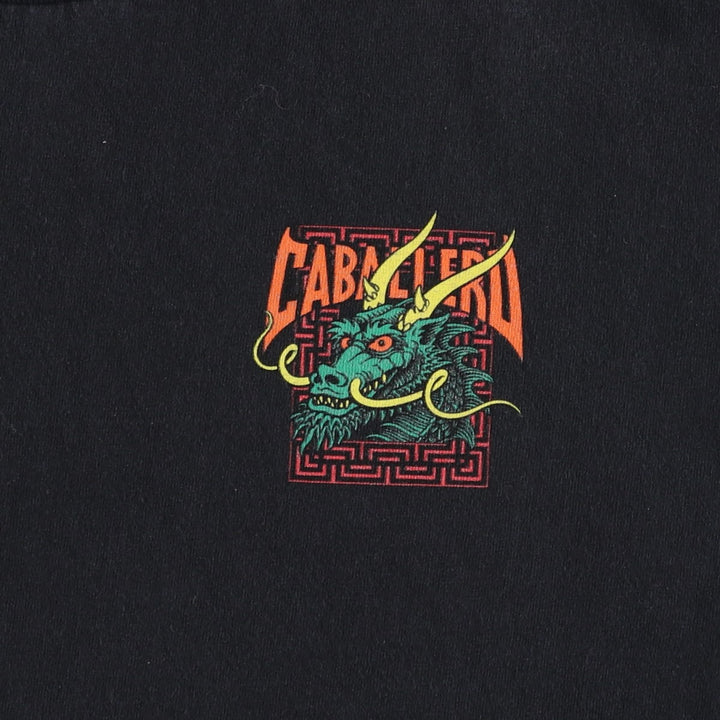 Powell Peralta Dragon Pattern Surf Skate T-Shirt, Men's Size M (approx.) cotton black type Vintage Second Hand