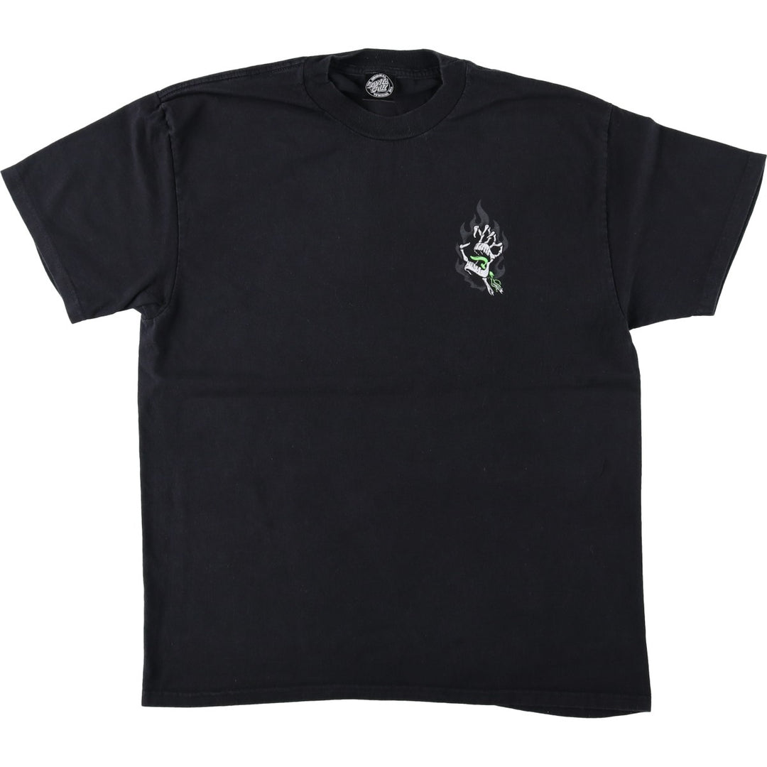 Santa Cruz Surf Skate T-Shirt, Men's Size L (approx.) cotton black type Vintage Second Hand