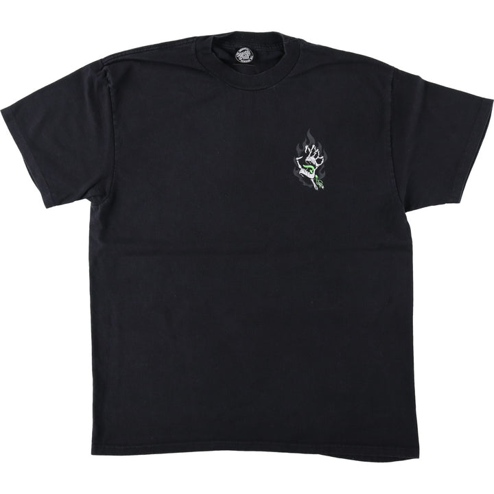 Santa Cruz Surf Skate T-Shirt, Men's Size L (approx.) cotton black type Vintage Second Hand