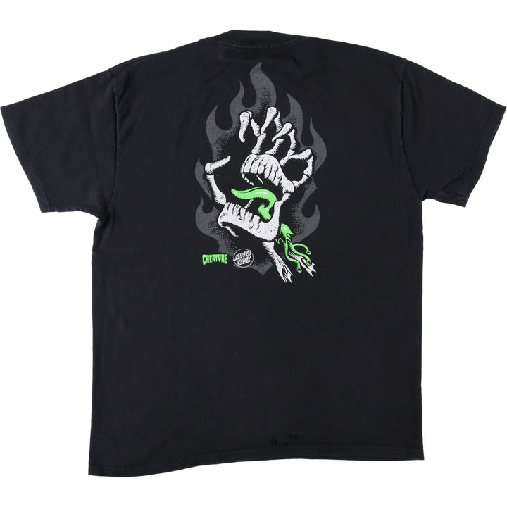 Santa Cruz Surf Skate T-Shirt, Men's Size L (approx.) cotton black type Vintage Second Hand