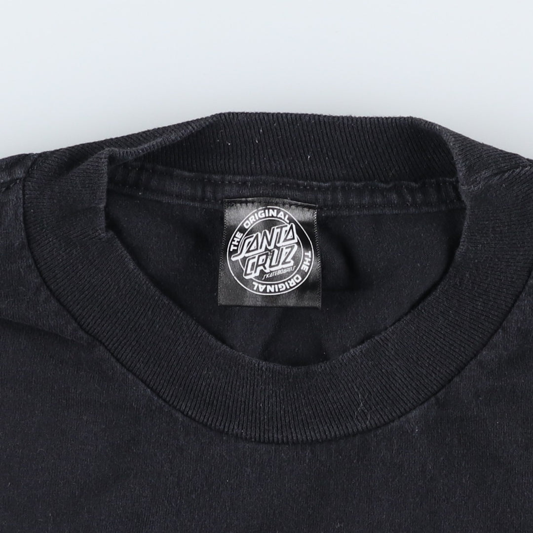 Santa Cruz Surf Skate T-Shirt, Men's Size L (approx.) cotton black type Vintage Second Hand