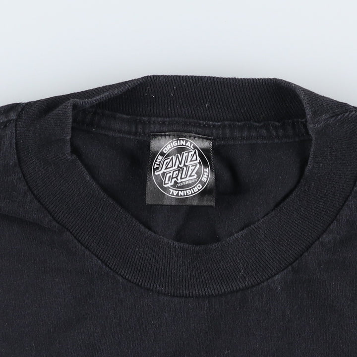 Santa Cruz Surf Skate T-Shirt, Men's Size L (approx.) cotton black type Vintage Second Hand