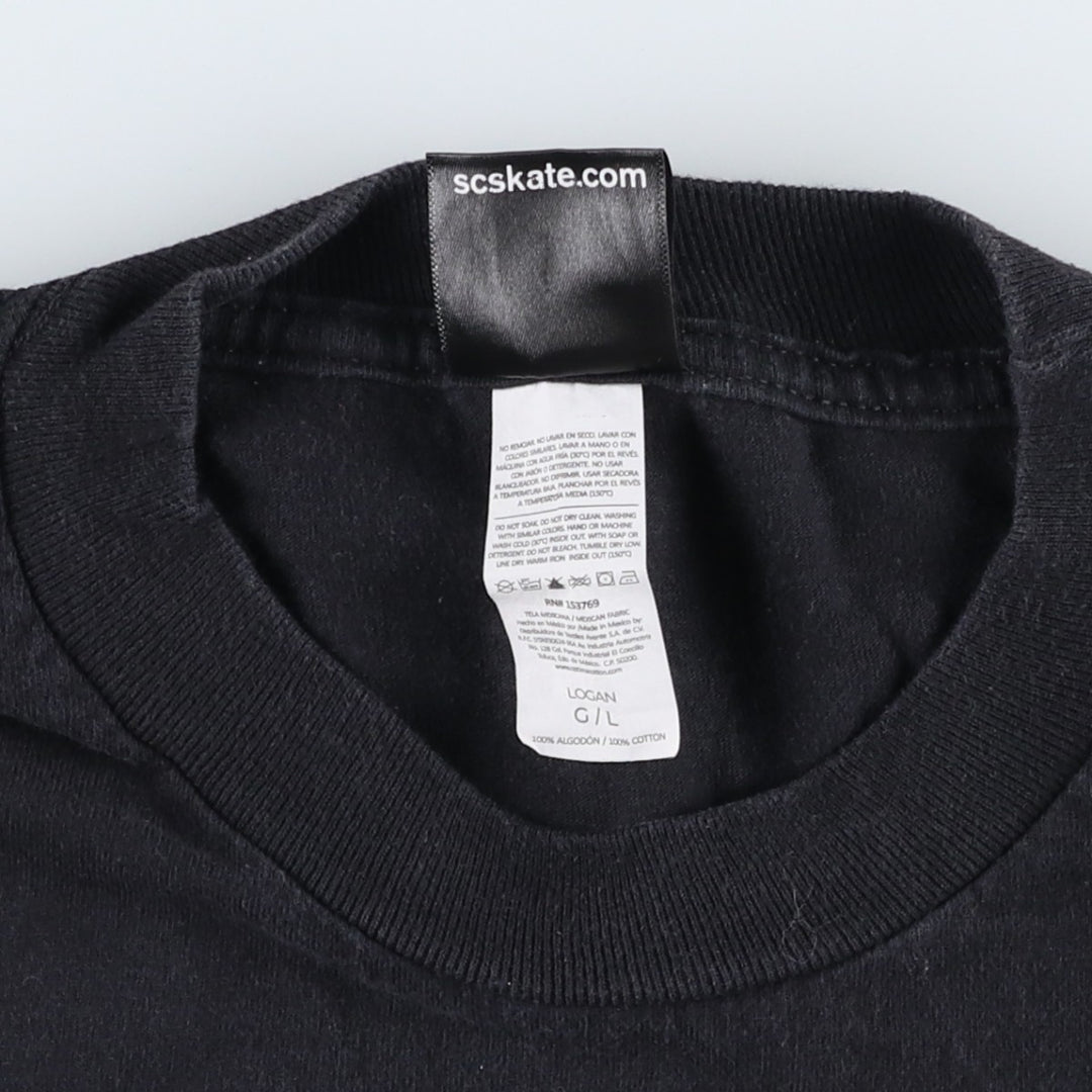 Santa Cruz Surf Skate T-Shirt, Men's Size L (approx.) cotton black type Vintage Second Hand