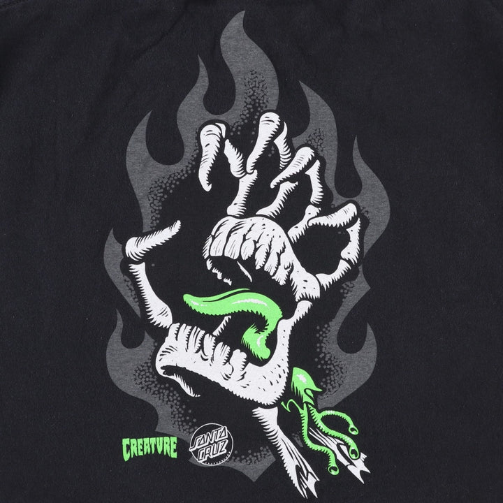 Santa Cruz Surf Skate T-Shirt, Men's Size L (approx.) cotton black type Vintage Second Hand