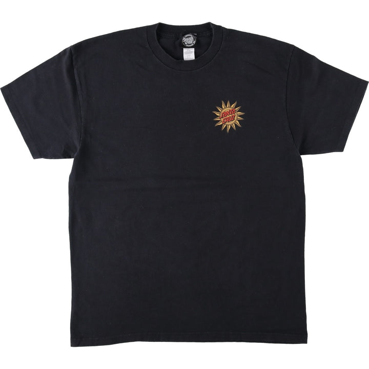 Santa Cruz Surf Skate T-Shirt, Men's Size L (approx.) cotton black type Vintage Second Hand