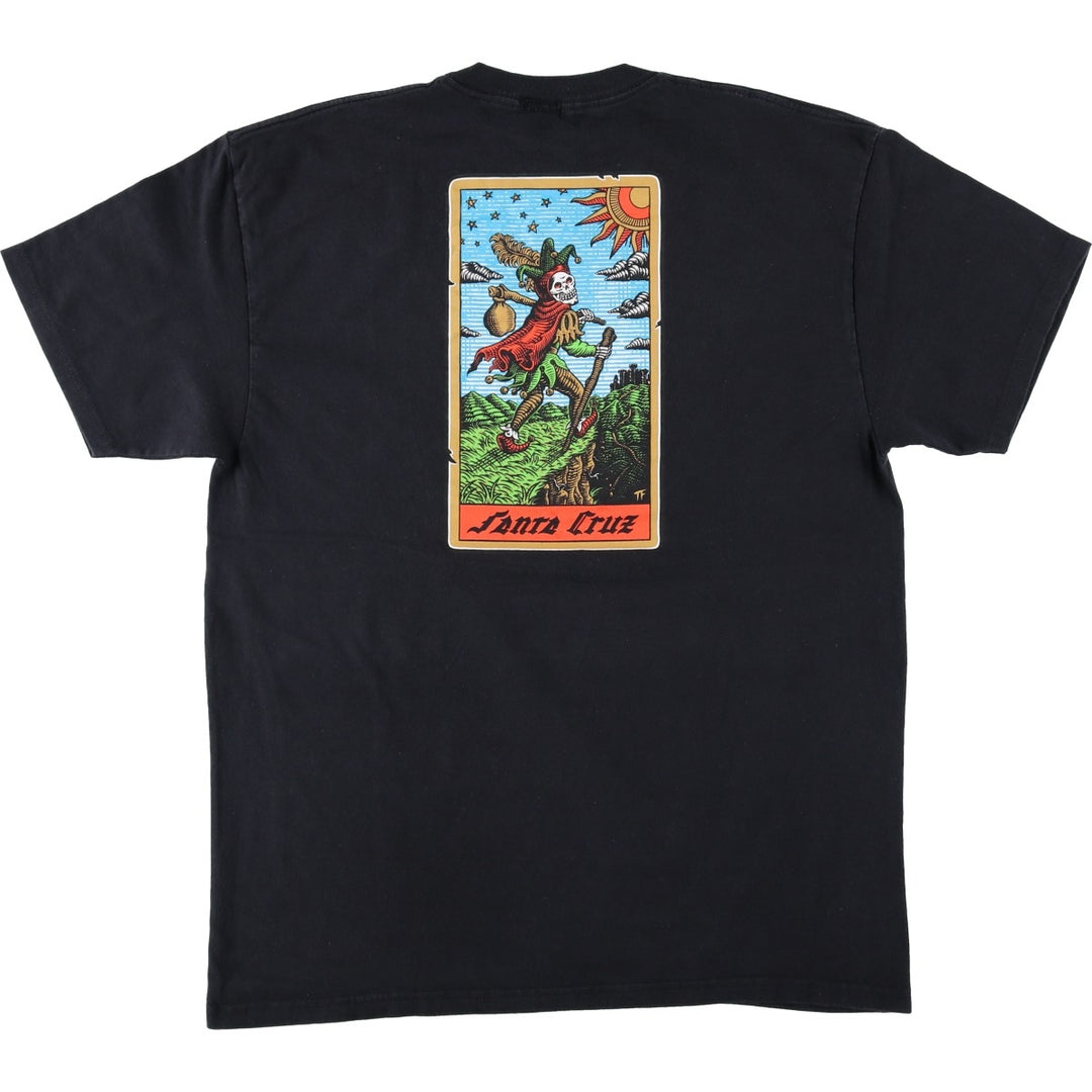 Santa Cruz Surf Skate T-Shirt, Men's Size L (approx.) cotton black type Vintage Second Hand