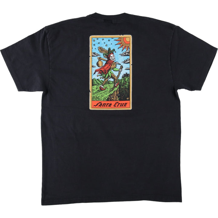 Santa Cruz Surf Skate T-Shirt, Men's Size L (approx.) cotton black type Vintage Second Hand